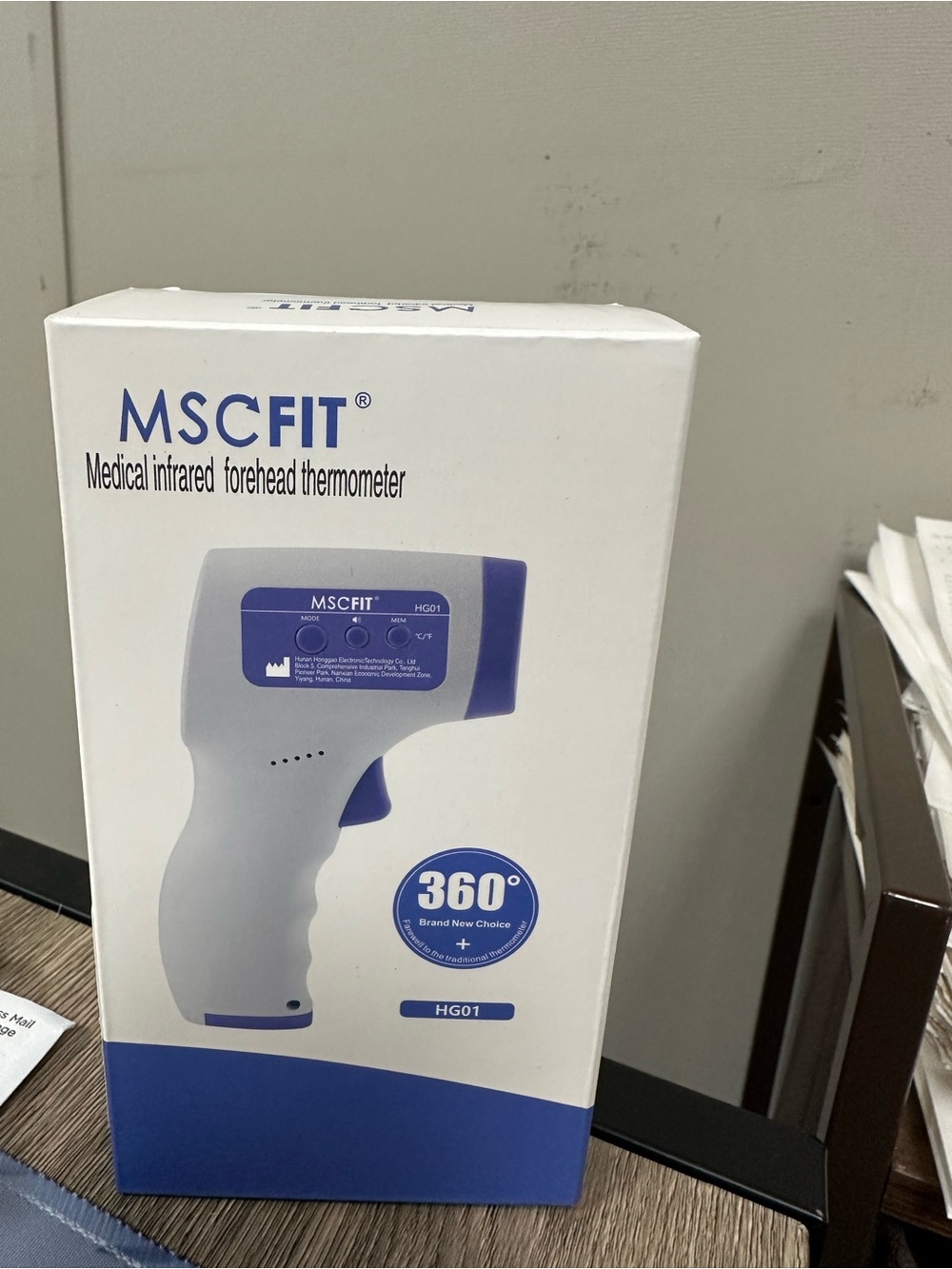 MSC FIT Medical Infrared Forehead Thermometer - White & Blue